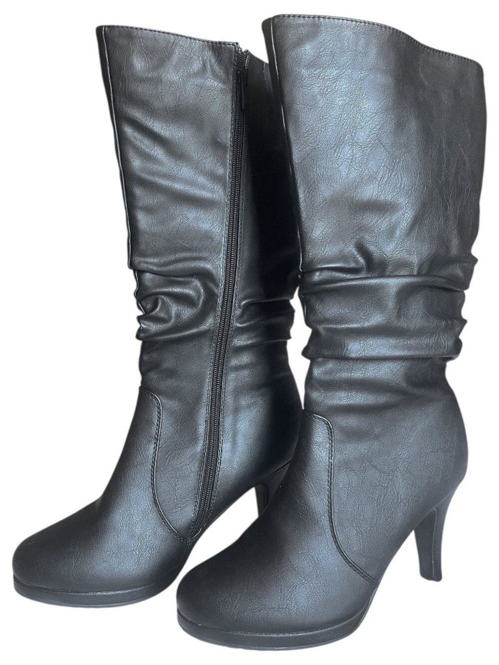 Top Moda Page-43 Black Slouch Below Knee Boots Size 10
